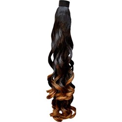 Kis Beautiful So2 Snapon Ponytail/hair Extension (2 In 1) With Omber Gold Color 100% Human Hair Blend  Tangle Free Hair