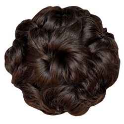 Kis Beautiful Md-4 Hair Messy Bun With Natural Brown Color 100% Human Hair Blend  Tangle Free Hair