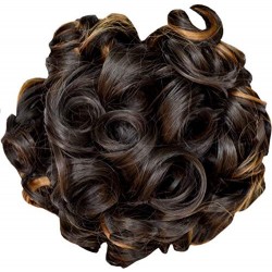 Kis Beautiful Md1 Hair Messy Bun With Omber Gold Color 100% Human Hair Blend  Tangle Free Hair