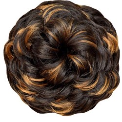 Kis Beautiful Md2 Hair Messy Bun With Omber Gold Color 100% Human Hair Blend  Tangle Free Hair