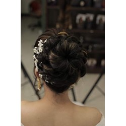 Kis Beautiful Md2 Hair Messy Bun With Omber Gold Color 100% Human Hair Blend  Tangle Free Hair