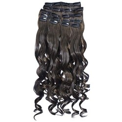 Kis Beautiful Ud2 Curly Hair Extension Set (22 Pcs Clips) With Natural Brown Color 100% Human Hair Blend  Tangle Free Hair