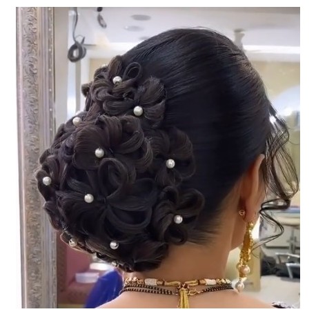 Women Stylish Artificial Flower Gajra Hair Decoration Accessories Juda Hair  Pin | eBay