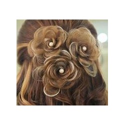 WigOWig HandMade Hair Rose For Bridal Hair Decoration with highlight (Set of  6 Rose)
