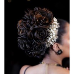 WigOWig HandMade Hair Rose For Bridal Hair Decoration with highlight (Set of  6 Rose)