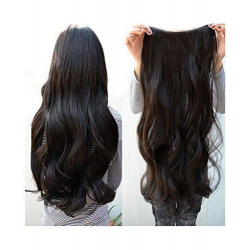 WigOWig™ Human Hair like Curly Hair Extension for Ladies with Natural Brown Color hair (Washable & Heat Resistant Hair)