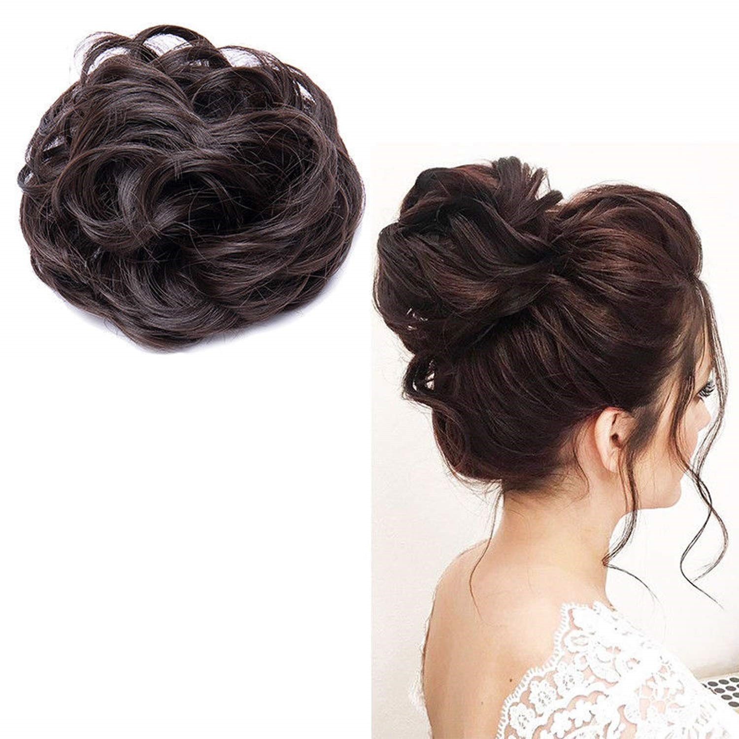 WigOWig™ Human Hair like Hair Juda Bun for Ladies with Natural Brown color.  Strong Ultra stretch Elastic (Washable ) - Saify