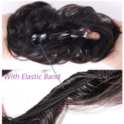 WigOWig™ Human Hair like Hair Juda Bun for Ladies with Natural Brown color. Strong Ultra stretch Elastic (Washable ) 