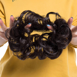 WigOWig™ Human Hair like Hair Juda Bun for Ladies with Natural Brown color. Strong Ultra stretch Elastic (Washable ) 